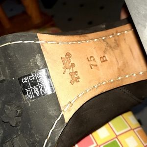 Coach black suede leather boots